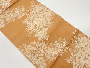 草花模様織出し名古屋帯